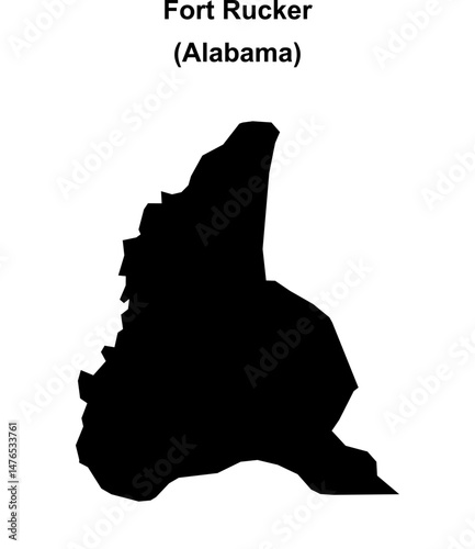 Fort Rucker (Alabama) blank outline map