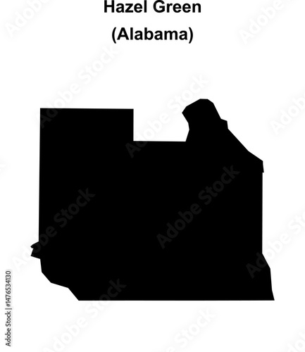 Hazel Green (Alabama) blank outline map