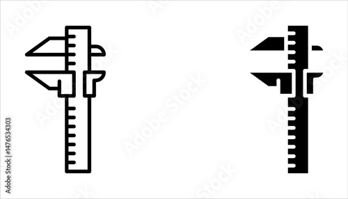 Vernier caliper icon set. sign for mobile concept and web design on white background