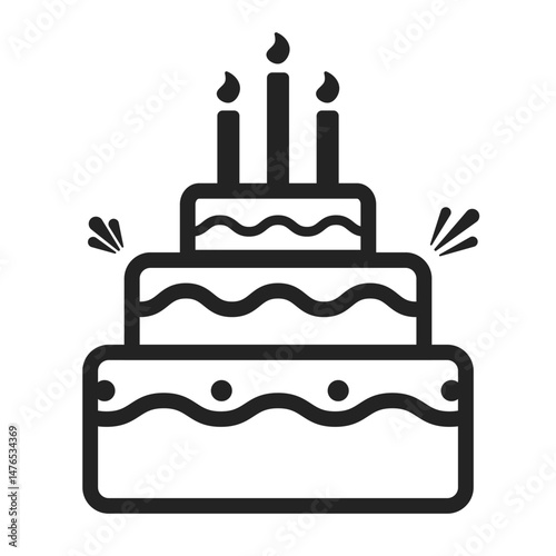 Birthday Doodle Line Element Design