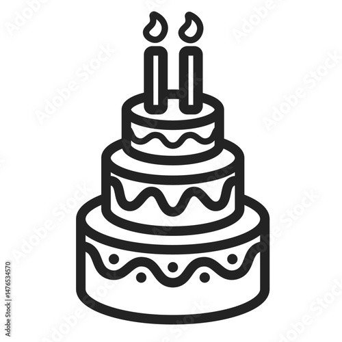 Birthday Doodle Line Element Design