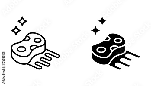 Cleaning sponge linear icon set. Kitchen sponge. Thin line illustration on white background.