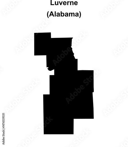 Luverne (Alabama) blank outline map
