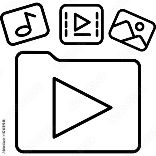 Content Library Line Icon