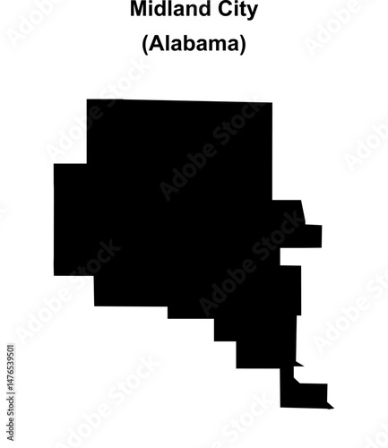 Midland City (Alabama) blank outline map