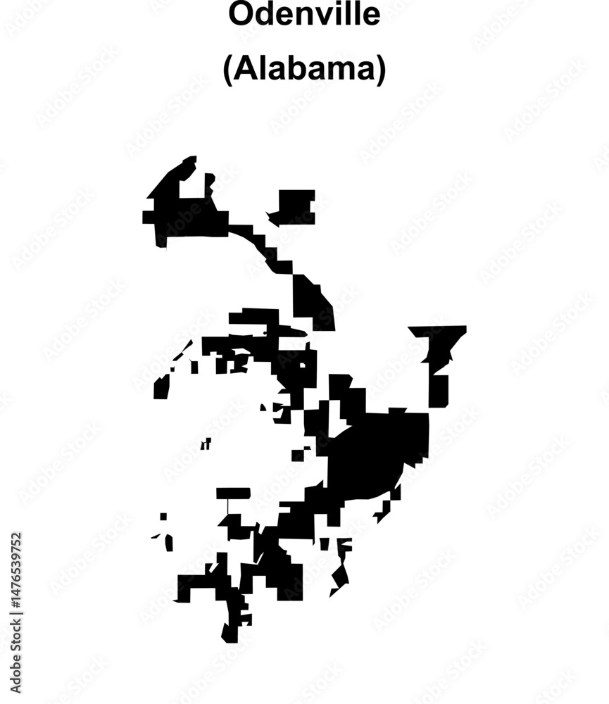 Fototapeta premium Odenville (Alabama) blank outline map