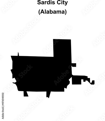 Sardis City (Alabama) blank outline map