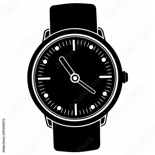black and white wristwatch