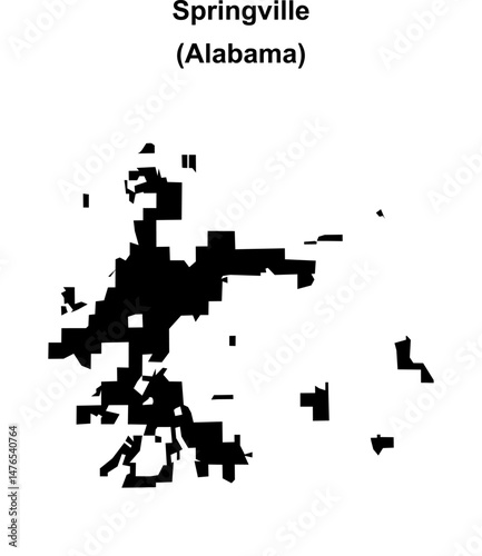 Springville (Alabama) blank outline map
