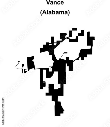 Vance (Alabama) blank outline map