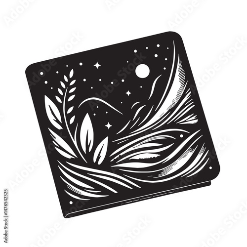 Pocket Square Silhouette line art vector illustration on white background
