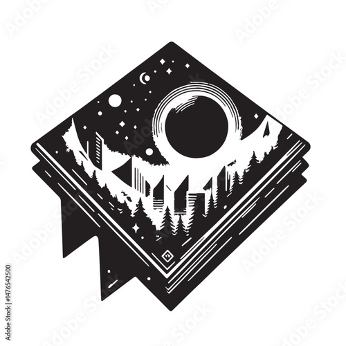 Pocket Square Silhouette line art vector illustration on white background