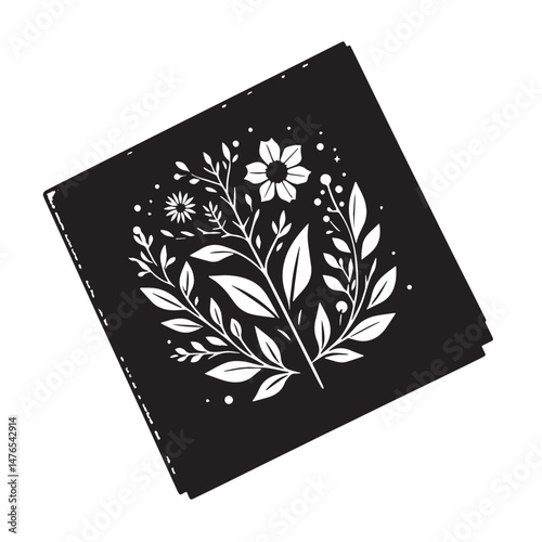 Pocket Square Silhouette line art vector illustration on white background