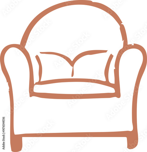 armchair isolated on white background