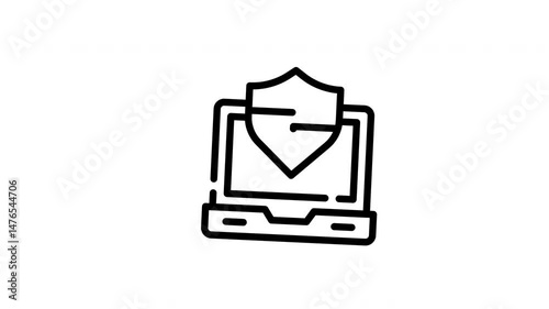 icon line motion graphic antivirus