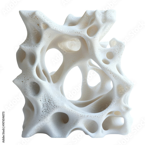 Unique abstract decorative sculpture with intricate cutout patterns, cutout isolated on transparent bg, png