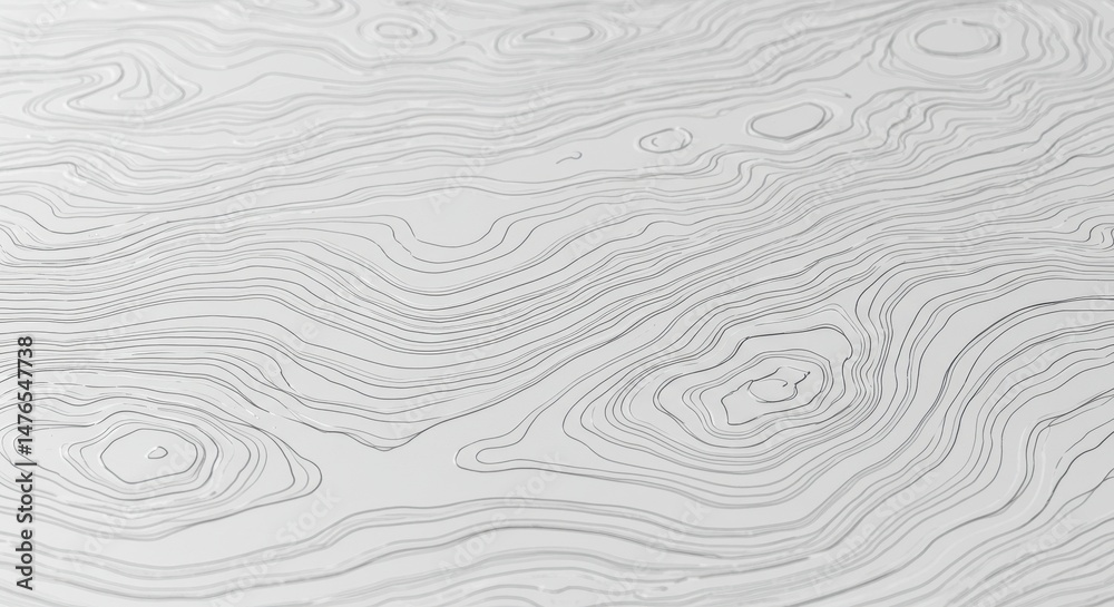 Fototapeta premium Topographic contour lines isolated on white background for mapping, geography, and design projects.