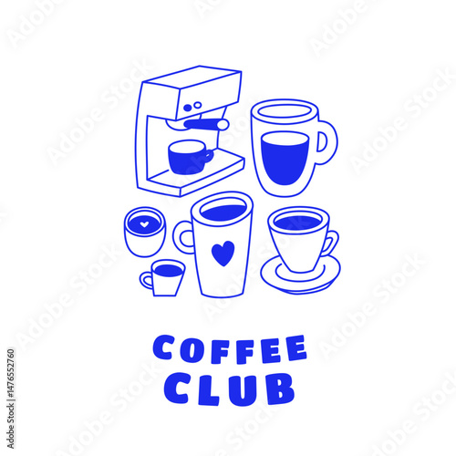 Vector logo design template and graphic elements for advertising, branding, posters,  banners and prints, illustrations, brunch cafe , bakery and coffee shops concepts