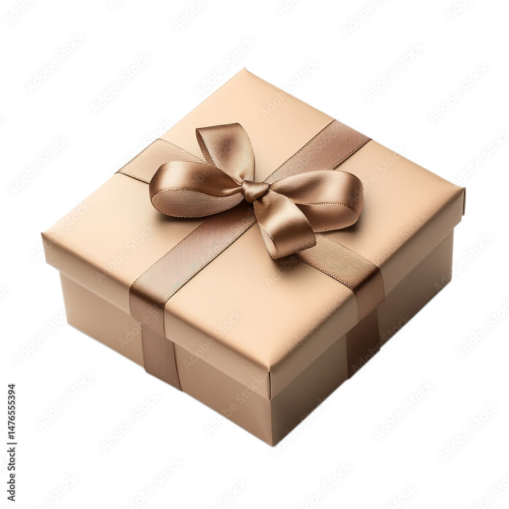 Fototapeta premium white gift box with ribbon isolated on transparent background, clipping path, png