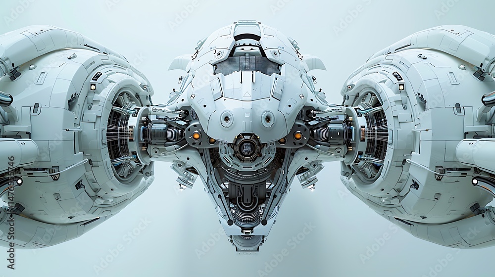 Fototapeta premium Robotic core surrounded by abstract tech high resolution picture