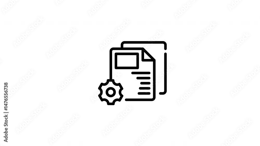 icon line motion graphic settings project
