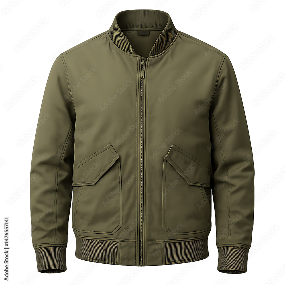 Naklejka premium Olive Green Bomber Jacket