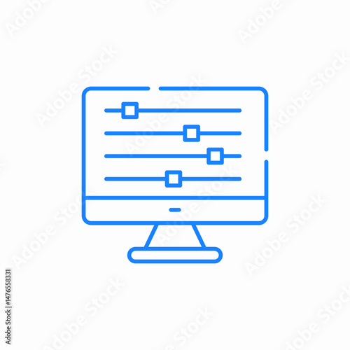 settings interface screen icon sign vector