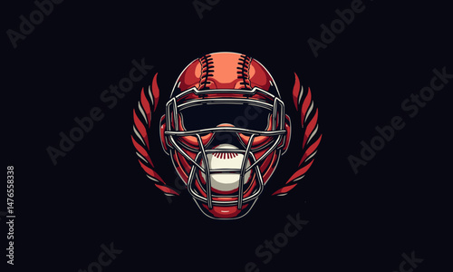 Baseball mask vector, Baseball mask illustration