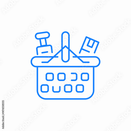 shopping basket products icon sign vector