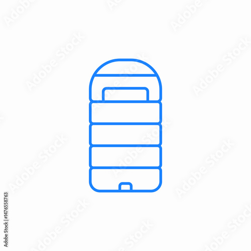 sleeping bag packed icon sign vector