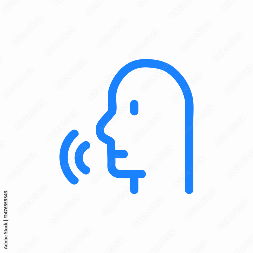 speaking human profile icon sign vector speaking human profile icon sign vector