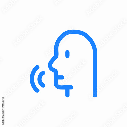 speaking human profile icon sign vector