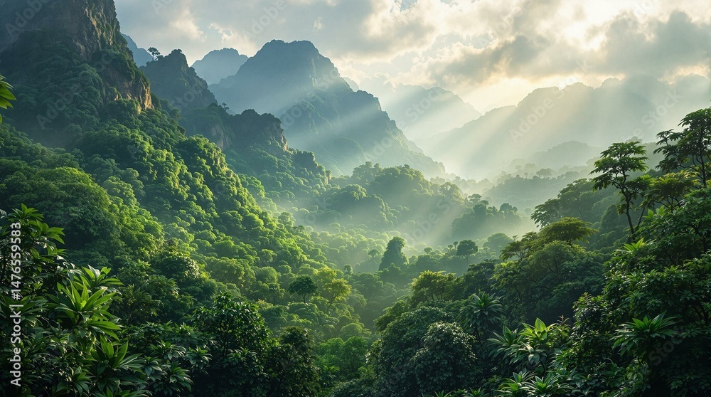 Obraz premium majestic-tropical-rainforest-misty-mountains.jpeg