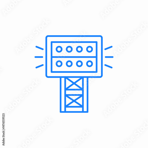 stadium floodlight tower icon sign vector