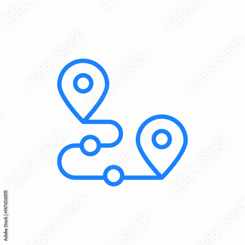 travel route path icon sign vector