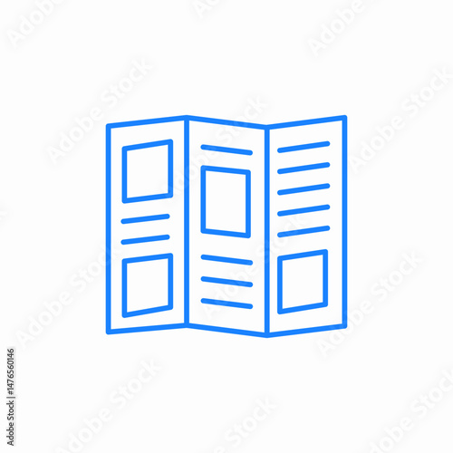 tri fold brochure icon sign vector
