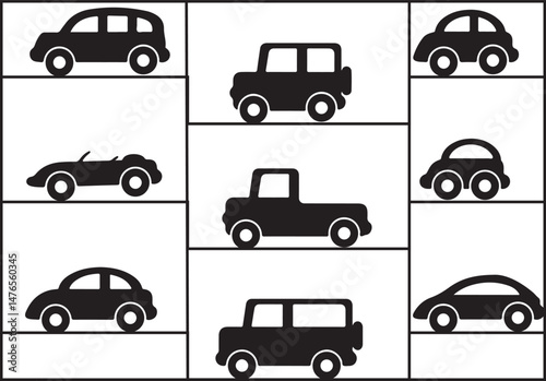Car Silhouette Isolated on White Background