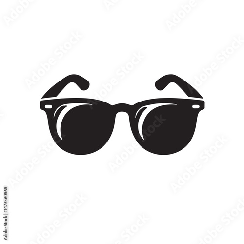 Sunglasses Silhouette line art vector illustration on white background