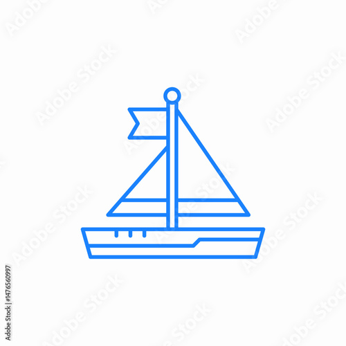 water transportation vessel sailboat icon sign vector