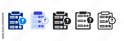 Questionnaire  Icon Set Different Style Collection 