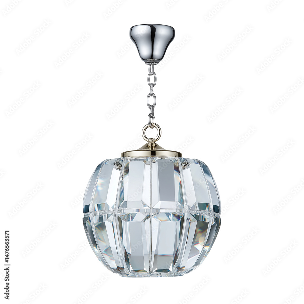Crystal chandelier pendant with silver details