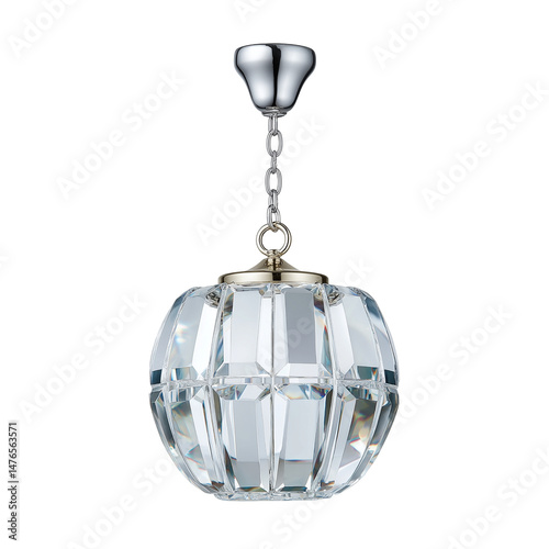 Obraz na płótnie Crystal chandelier pendant with silver details w salonie