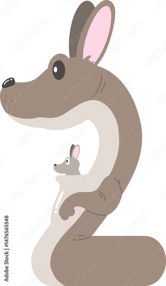 Obraz premium Cartoon Kangaroo Number 2
