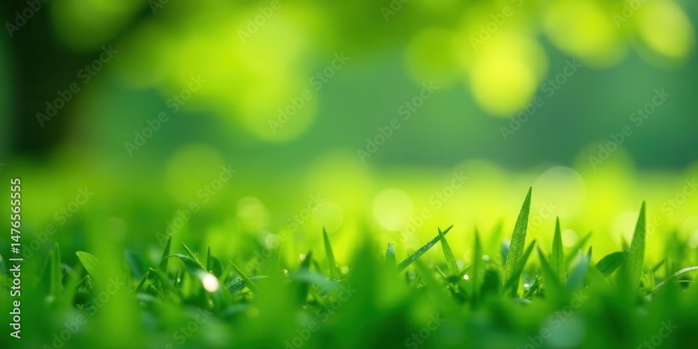 Vibrant Green Blades of Grass in a Sunny Meadow with a Softly Blurred Background Vibrant Green Blades of Grass in a Sunny Meadow with a Softly Blurred Background