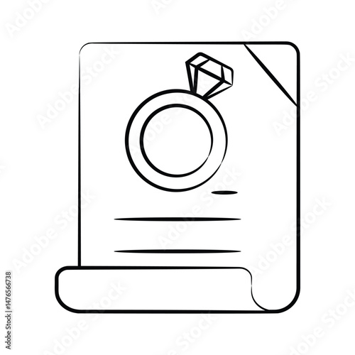 A captivating hand drawn icon showing wedding contract