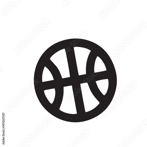 Simple black basketball