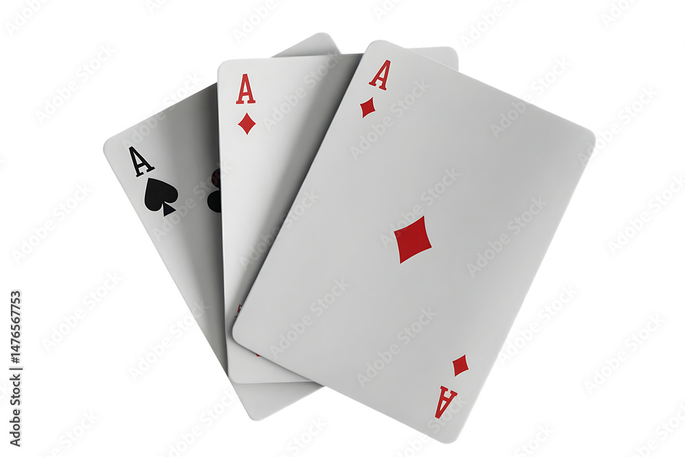Obraz premium Three Aces Playing Cards Close Up Studio Shot