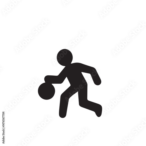 Silhouette of a person dribbling a basketball