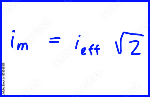 physics alternating current voltage, physics formula The relationship between im and ieff is