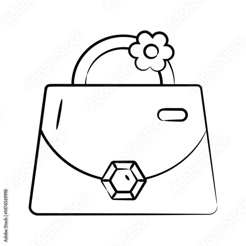 Check this amazing doodle icon of bride purse